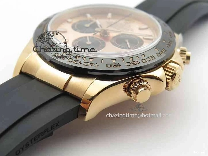 MiroTime 0316 RelaxedFit Daytona 116515 Noob 1:1 Best Edition Rose Gold Dial On Black Rubber Strap A7750(Free Extra Strap) 3740